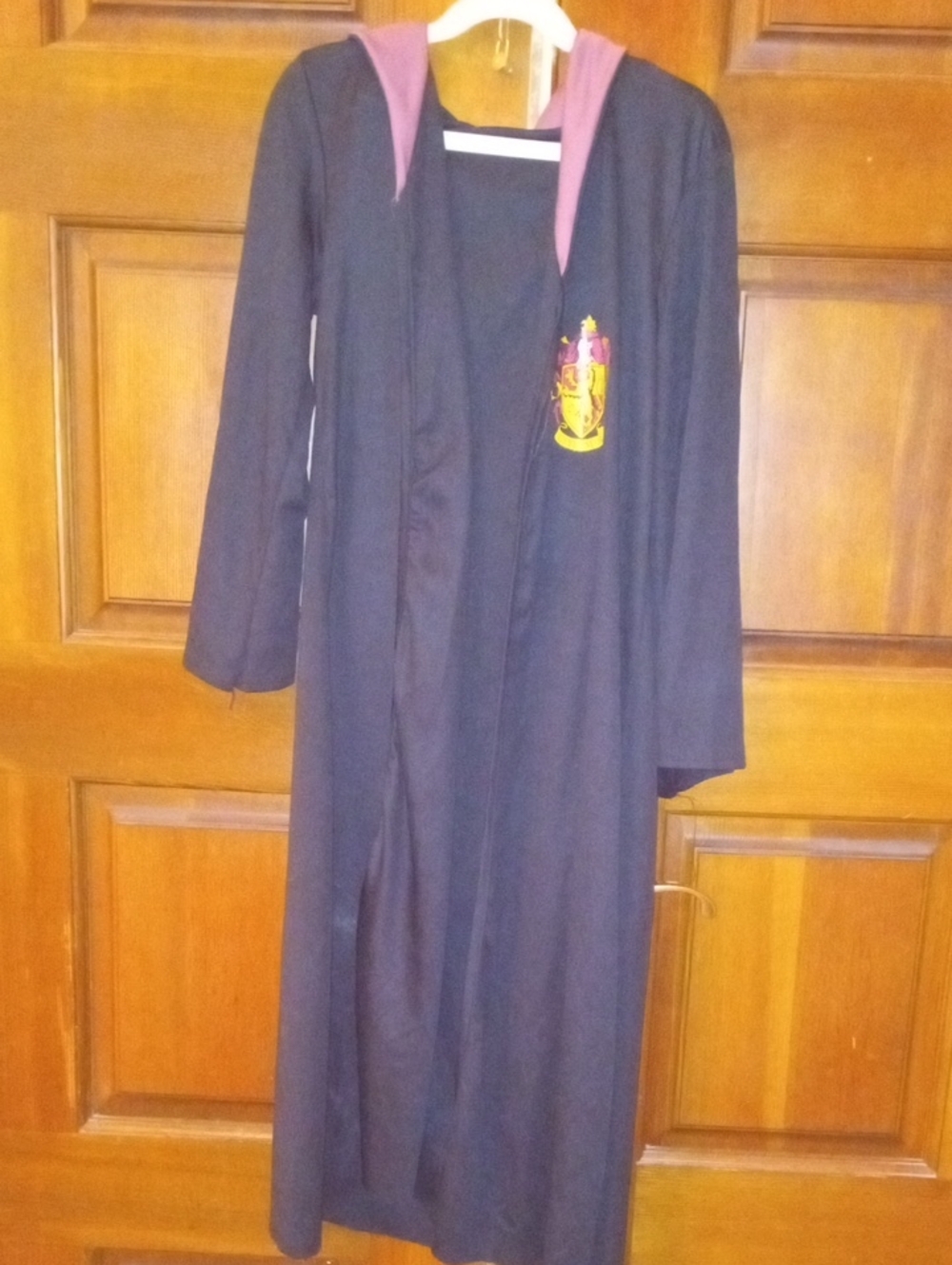 Harry Potter Kids Black and Maroon Hooded Halloween Robe with Gryffindor Crest